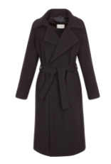 Paño de lana en negro con corte perfecto de Sandro - http://us.sandro-paris.com/malory-black-belted-wrap-coat.html?___store=sandro