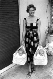 Ingrid Brgman with her twins
